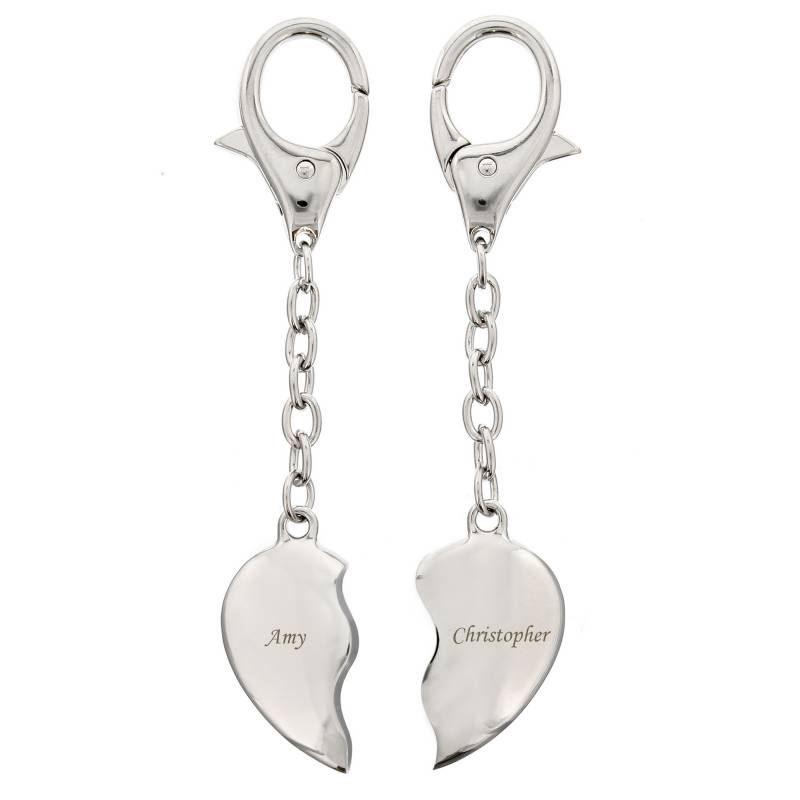 Personalised Two Hearts Keyring