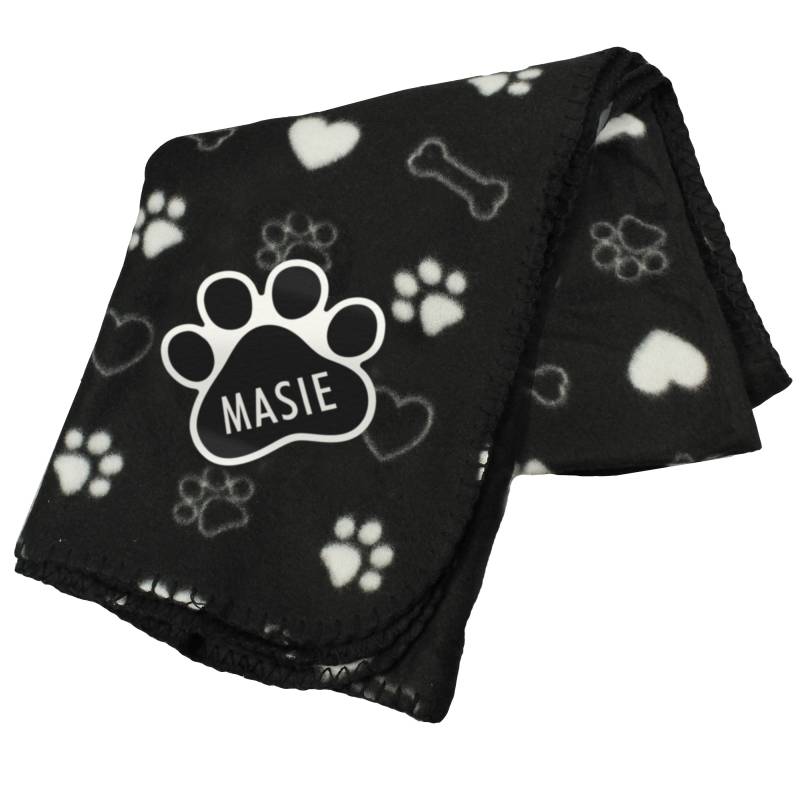 Personalised Dog Paw Fleece Blanket
