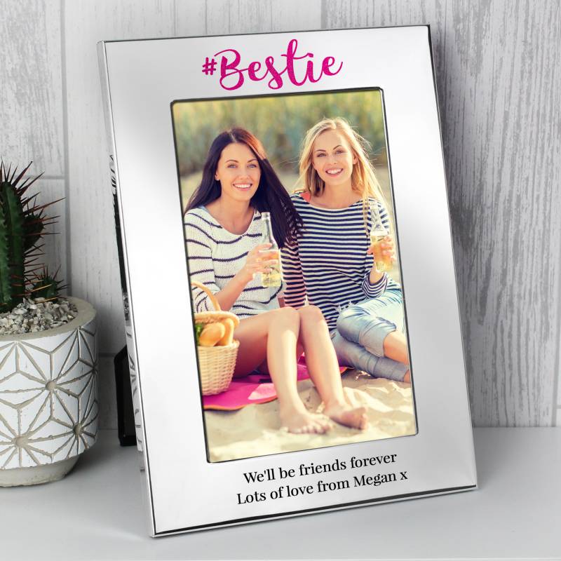 Personalised #Bestie 4x6 Silver Photo Frame